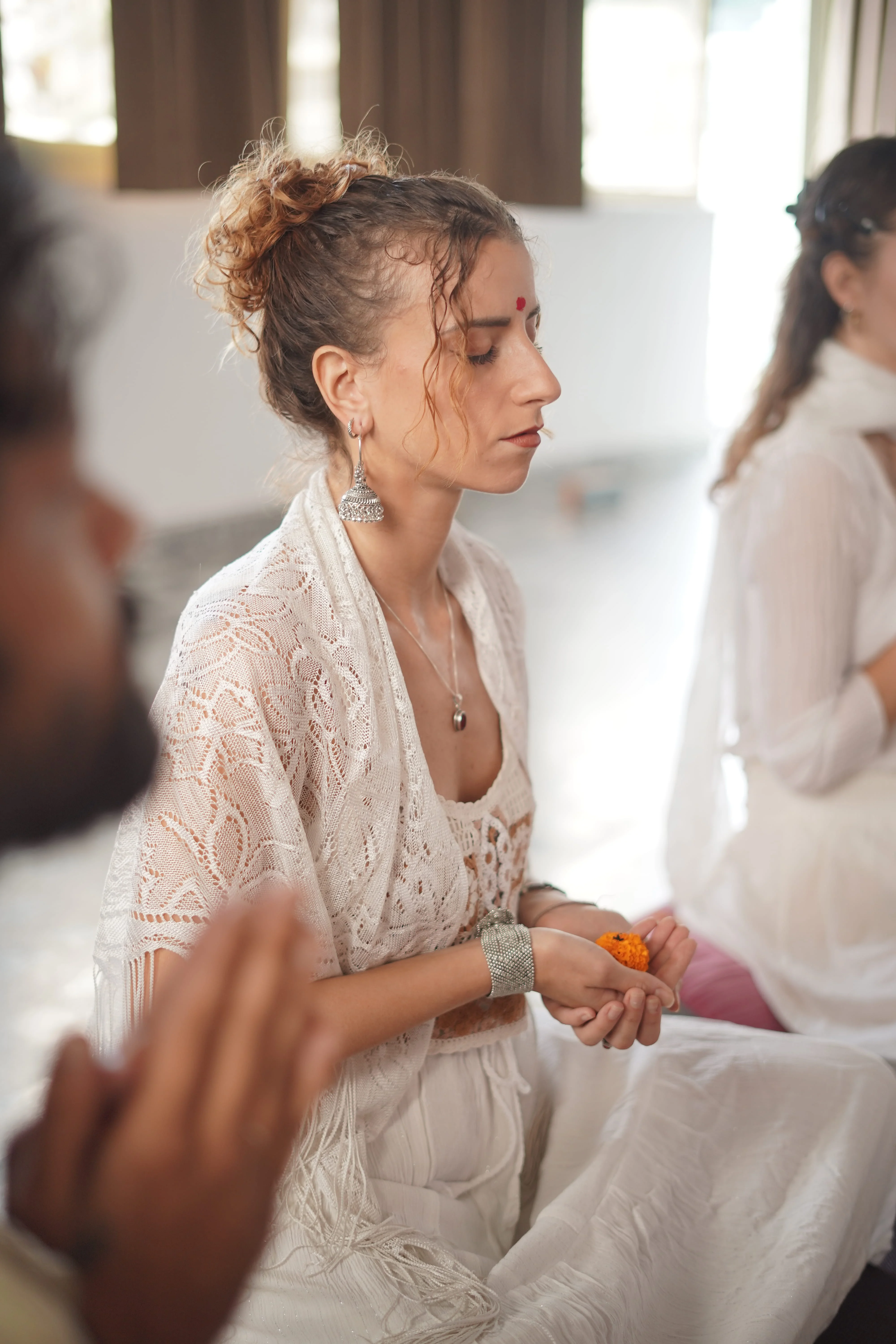 Holistic wellness practice during a residential retreat
