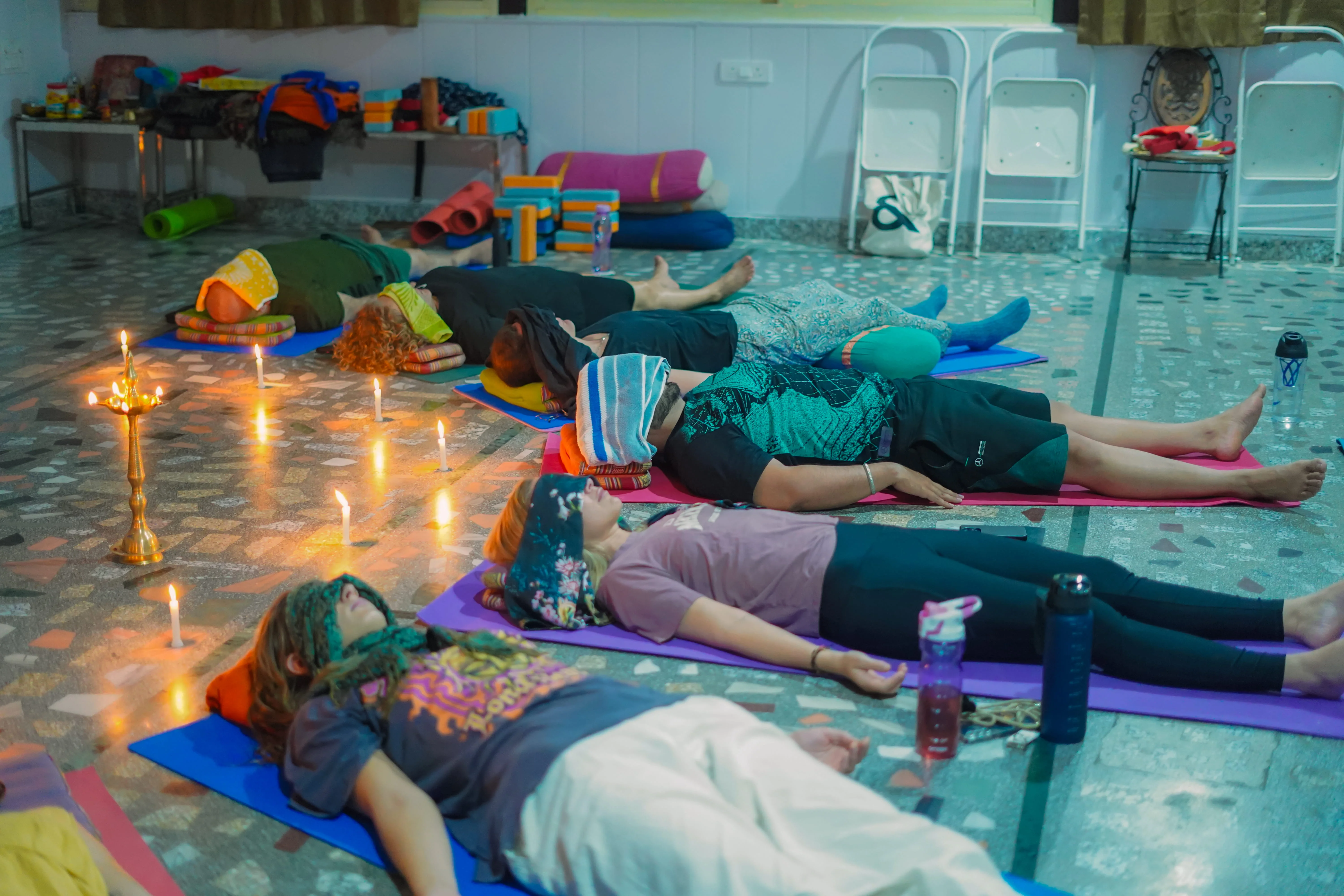 Meditation practice in a peaceful retreat setting